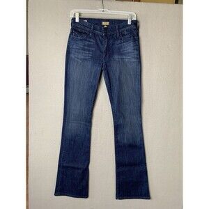 True Religion Jeans Womens 27 Blue Becca Mid Rise Boot Cut Flap Pocket Y2K